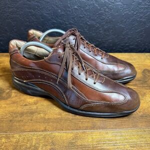 Johnston & Murphy 20-2682 Brown Leather Oxford Sneakers Mens Size 8 M